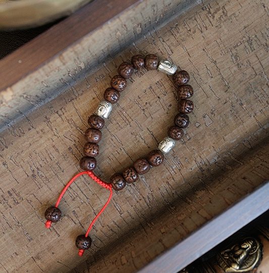 Buddha Rudraksha Seed Wrist Mala